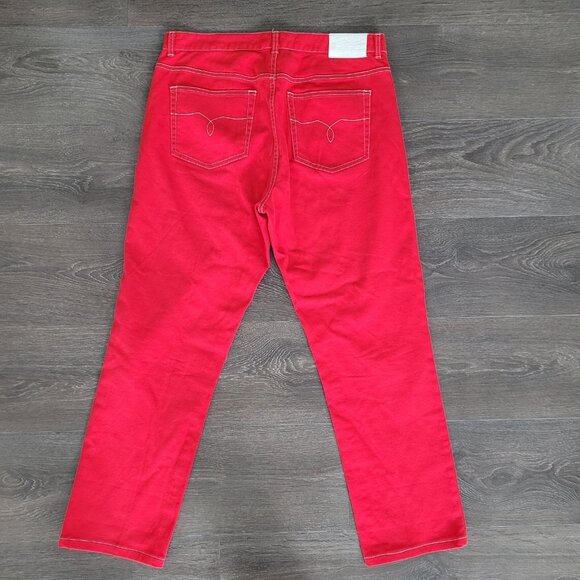 LRL Lauren Jeans Co Red Pants Size 12 Womens Cotton Straight Leg Stretch - Picture 5 of 7
